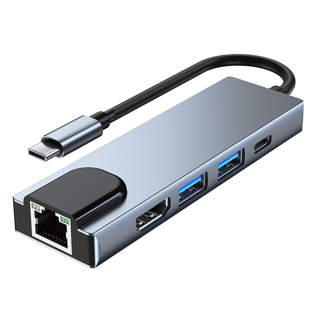 Tech-Protect V3 TYPE-C HUB Adapter 5in1 szürke-4