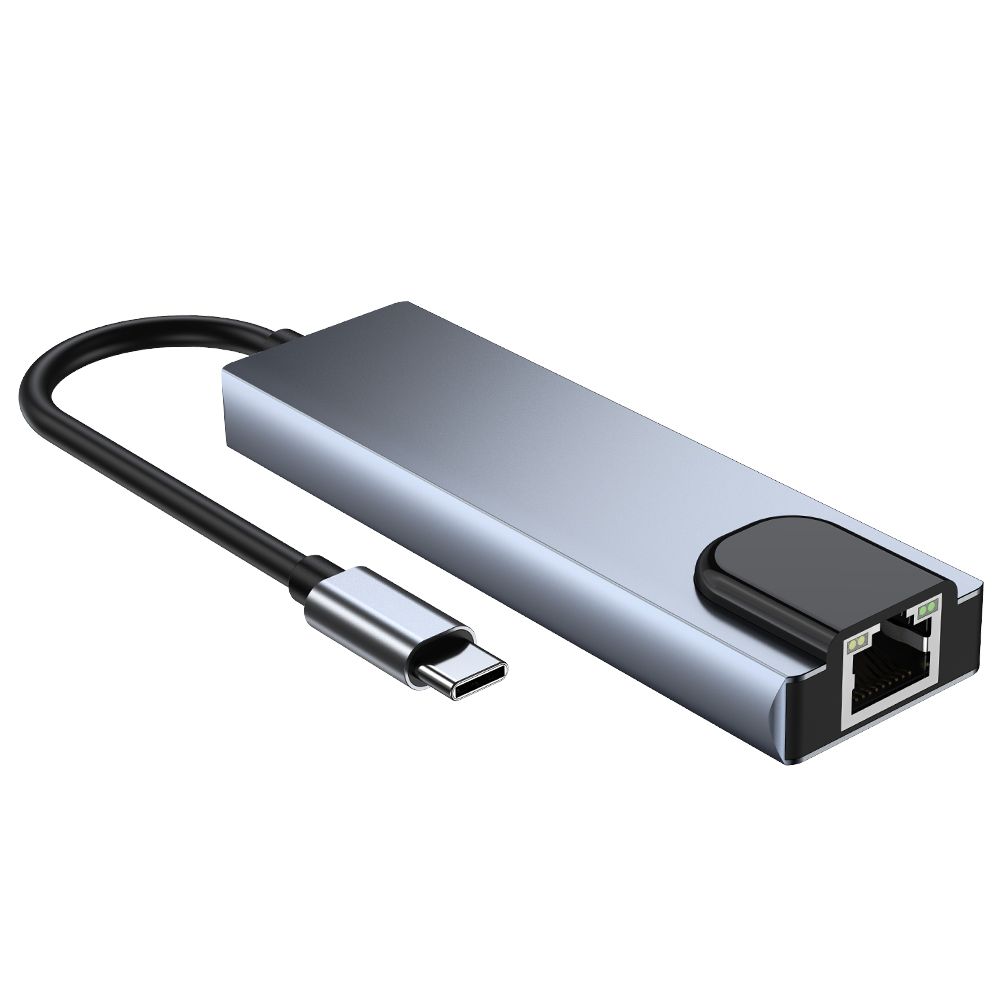 Tech-Protect V3 TYPE-C HUB Adapter 5in1 szürke-3