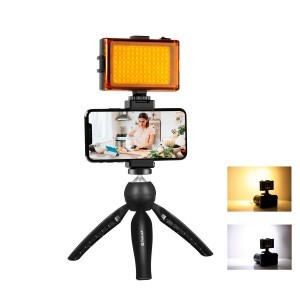PULUZ Live broadcast kit állvány + LED lámpa + mobiltelefon tartó (PKT3131B)