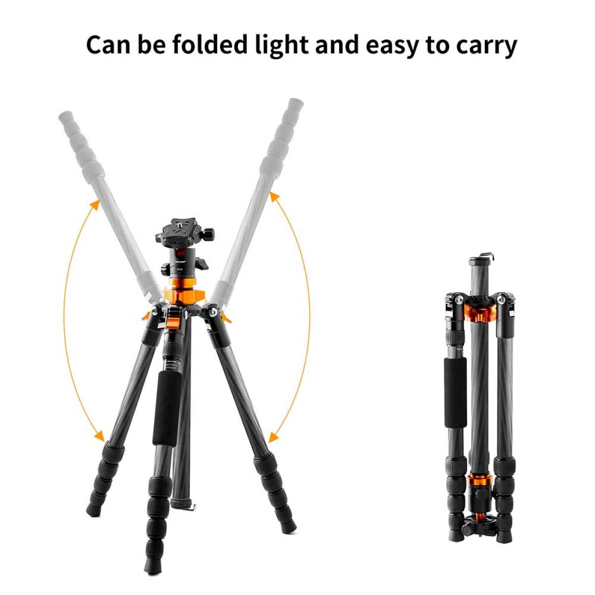 KF Concept SA225C1 karbon fényképező állvány, tripod gömbfejjel (KF09.094)-9