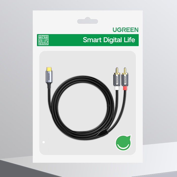 Ugreen USB Type-C  - 2RCA audio kábel 1.5m szürke (20193 CM451)-9