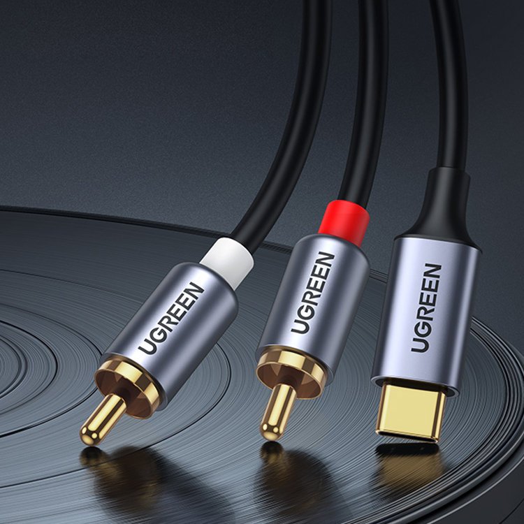 Ugreen USB Type-C  - 2RCA audio kábel 1.5m szürke (20193 CM451)-7