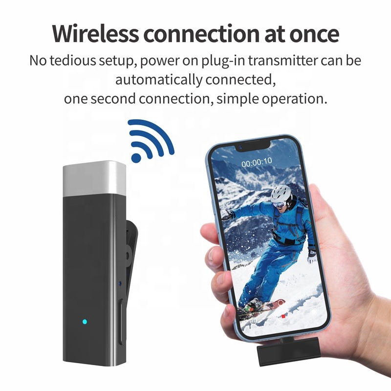 MFi 2.4GHz vezeték nélküli mikrofon szett adó-vevő lightning csatlakozással (iPhone/iPad)-6