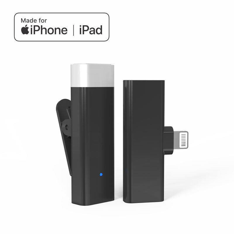 MFi 2.4GHz vezeték nélküli mikrofon szett adó-vevő lightning csatlakozással (iPhone/iPad)-1