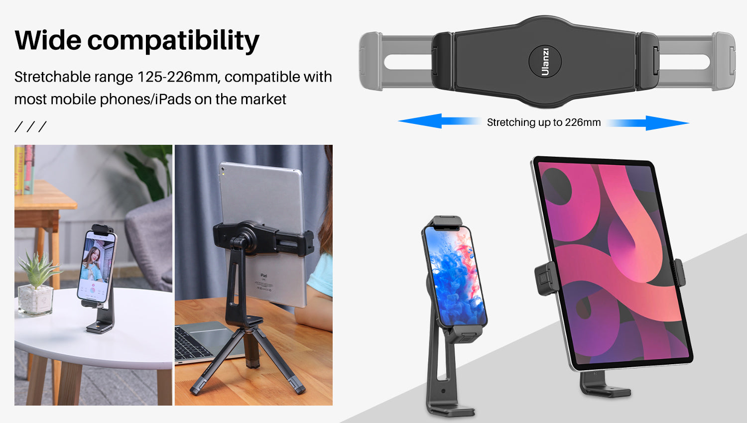 ULANZI ST-20 tablet tartó vakupapucs foglalattal (2289)-9