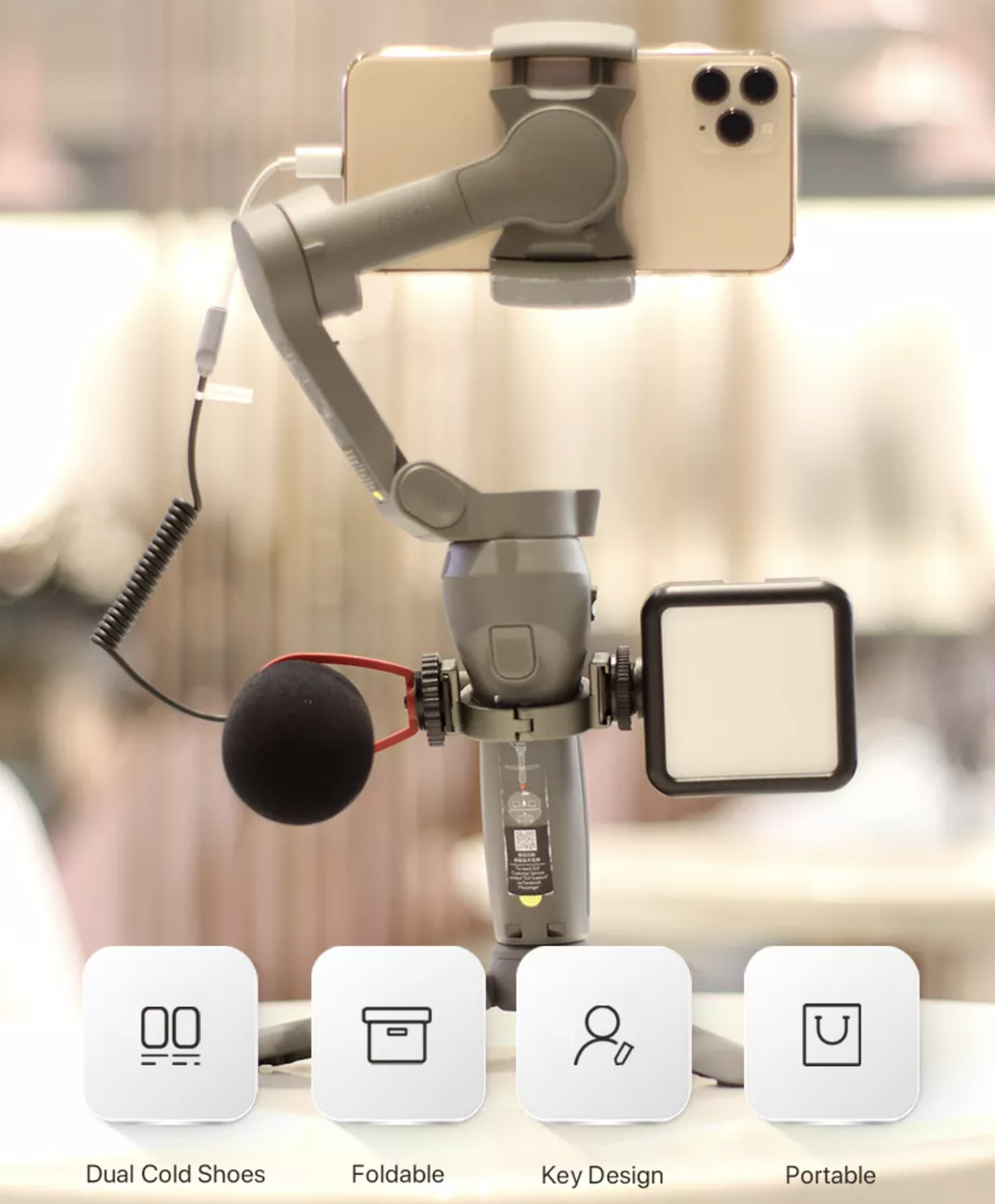 ULANZI UURig R037 dupla vakupapucs foglalat DJI Osmo Mobile 3/Mobile 4 stabilizátorokhoz (2027)-6