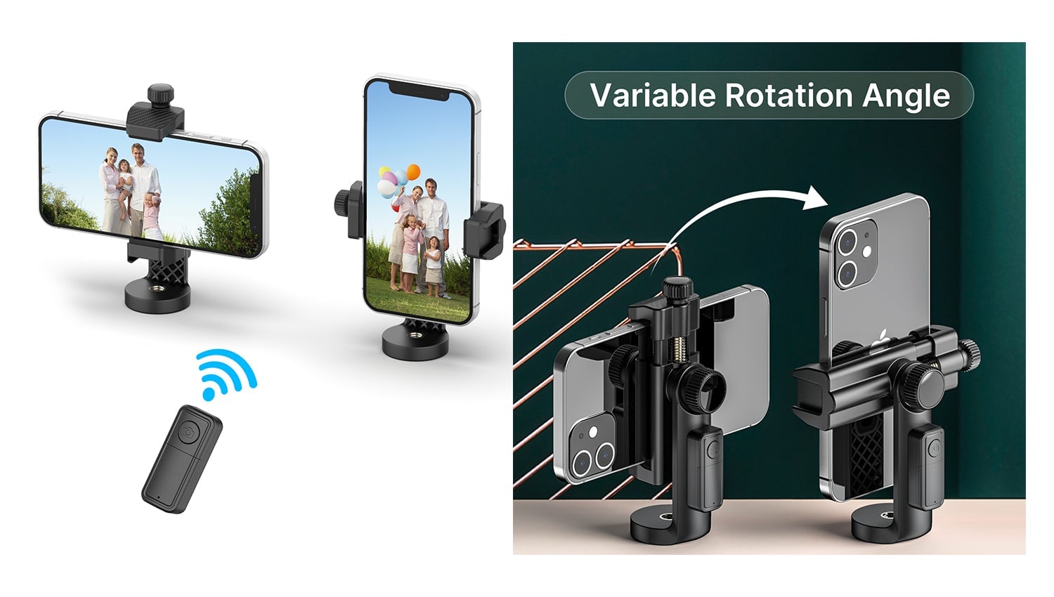 ULANZI ST-25 elforgatható mobiltelefon rögzítő, telefontartó adapter 1/4-es furattal, vakupapucs foglalattal, kivehető Bluetooth-os kioldóval (2389)-7