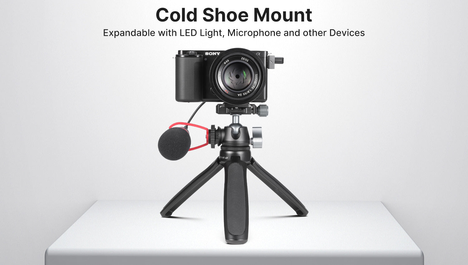 ULANZI MT-47 állítható méretű mini tripod, asztali állvány gömbfejjel, 1/4-es csatlakozással, vakupapucs foglalattal (2600)-12