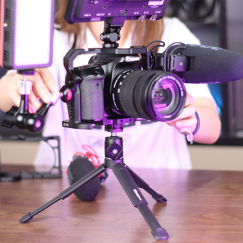 ULANZI U-Vlog videós kit, mini tripod, asztali állvány 360 fokos gömbfejjel, 1/4-es csatlakozással (MT-14+U-60) (2109)-10