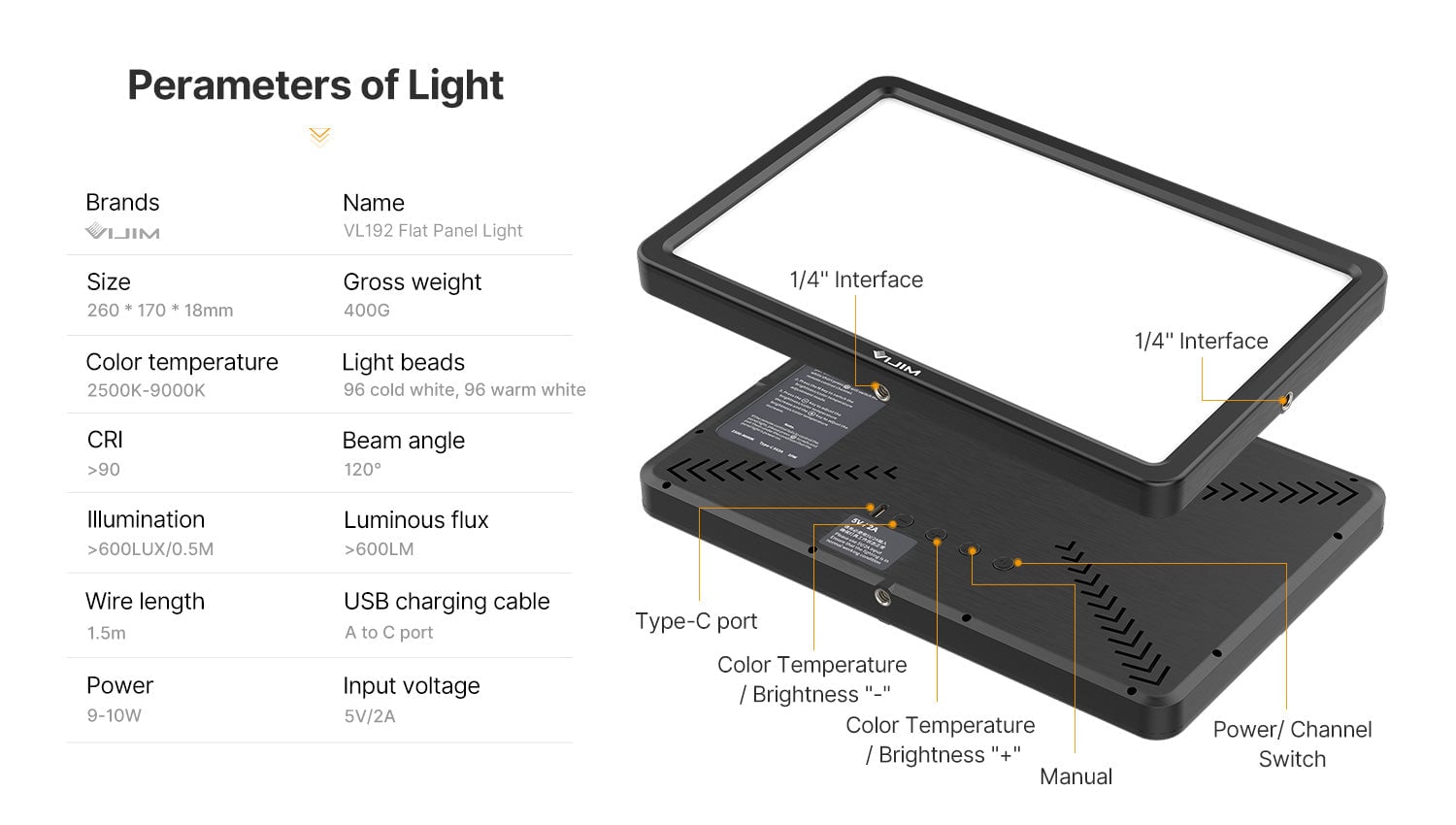 ULANZI VIJIM VL192 LED lámpa, videólámpa távirányítóval 2500-9000K (2584)-12