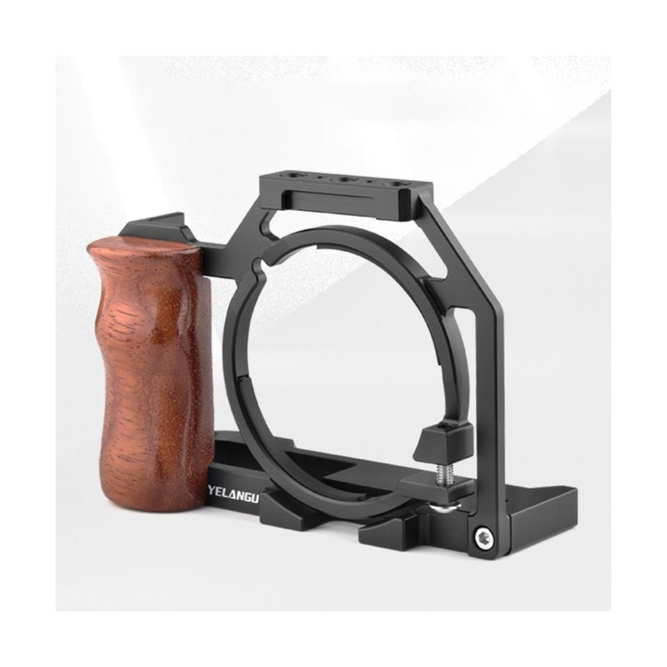 YELANGU C20 Camera Cage Sony ZV-1 kamerához fa markolattal (DCA1228)-7