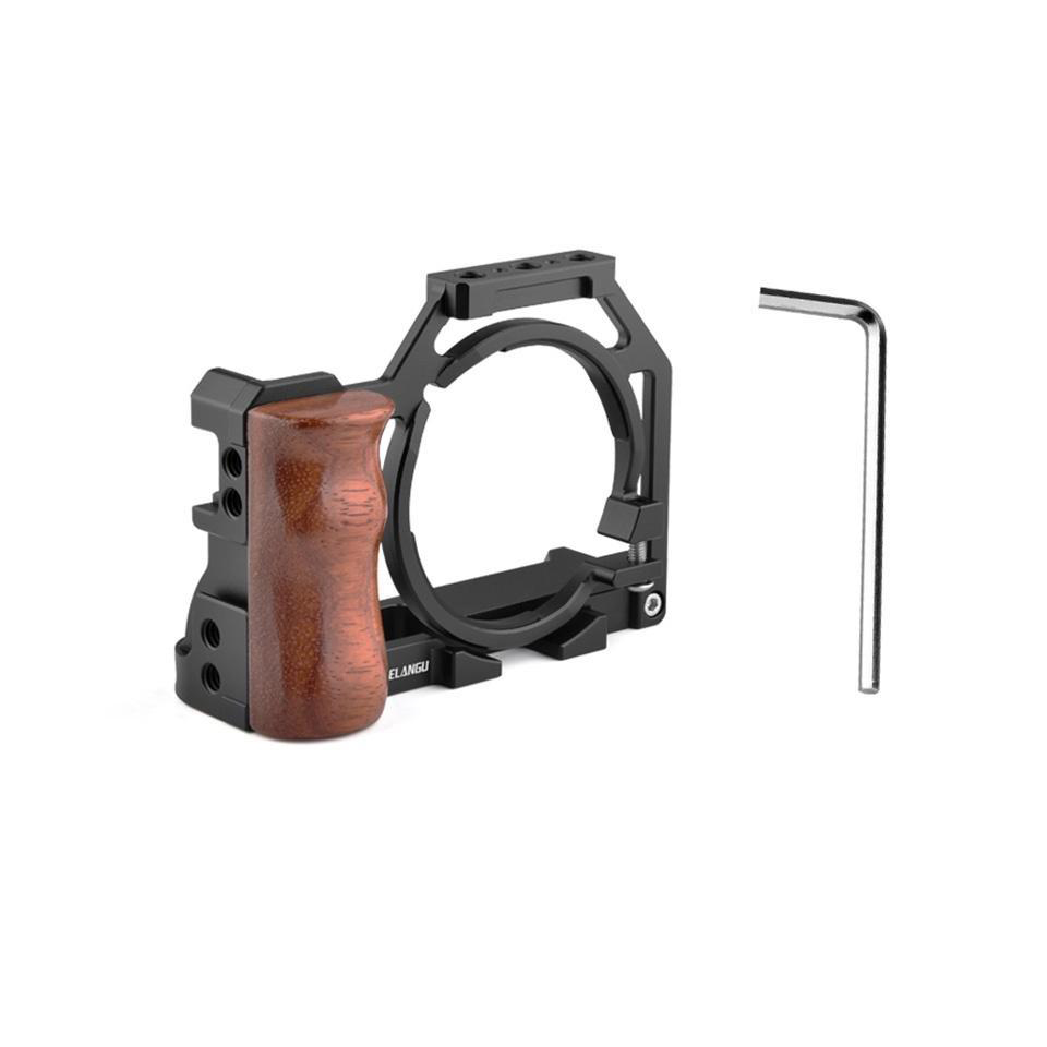 YELANGU C20 Camera Cage Sony ZV-1 kamerához fa markolattal (DCA1228)-1