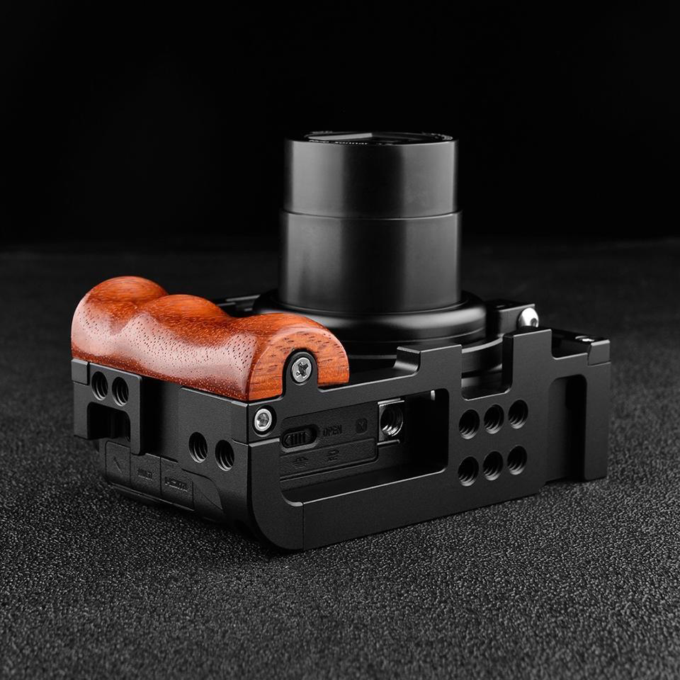 YELANGU C20 Camera Cage Sony ZV-1 kamerához fa markolattal (DCA1228)-2