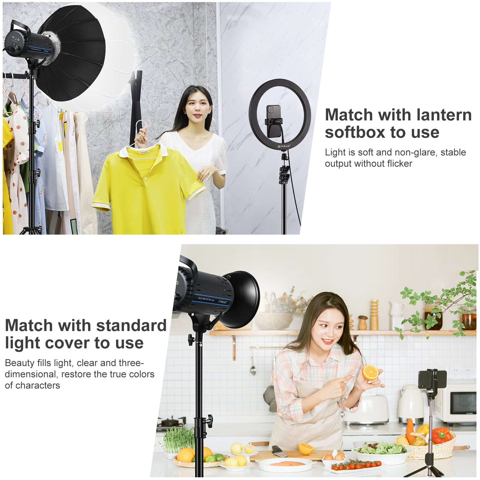 PULUZ 150W LED stúdió világítás, videólámpa távirányítóval 3200-5600K (PU3061EU)-5