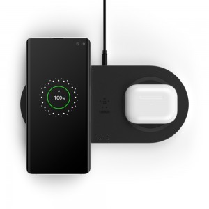 Belkin Boost Charge Dual vezeték nélküli töltőállvány 2x10W, fekete (WIZ002vfBK)