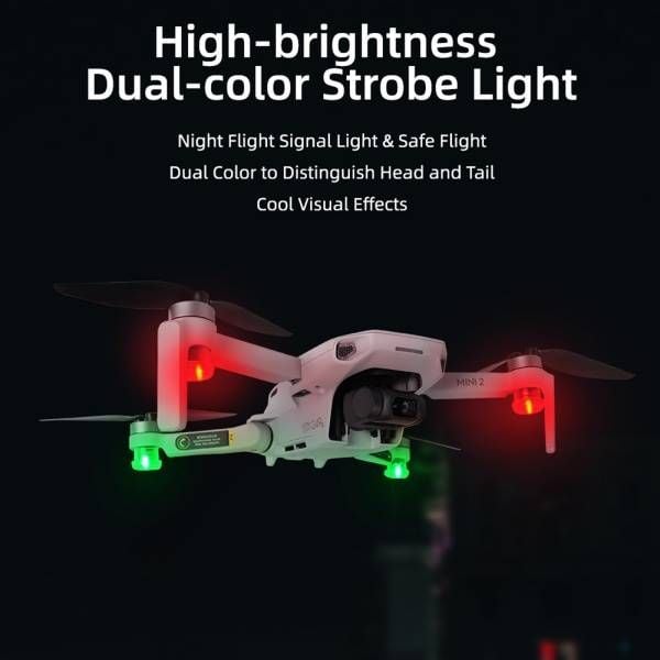 Sunnylife 2db zöld + 2db piros drónra szerelhető éjszakai villogó LED jelzőlámpa (DOP0239)-2