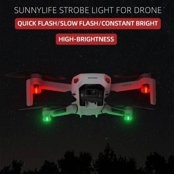 Sunnylife 2db zöld + 2db piros drónra szerelhető éjszakai villogó LED jelzőlámpa (DOP0239)-4