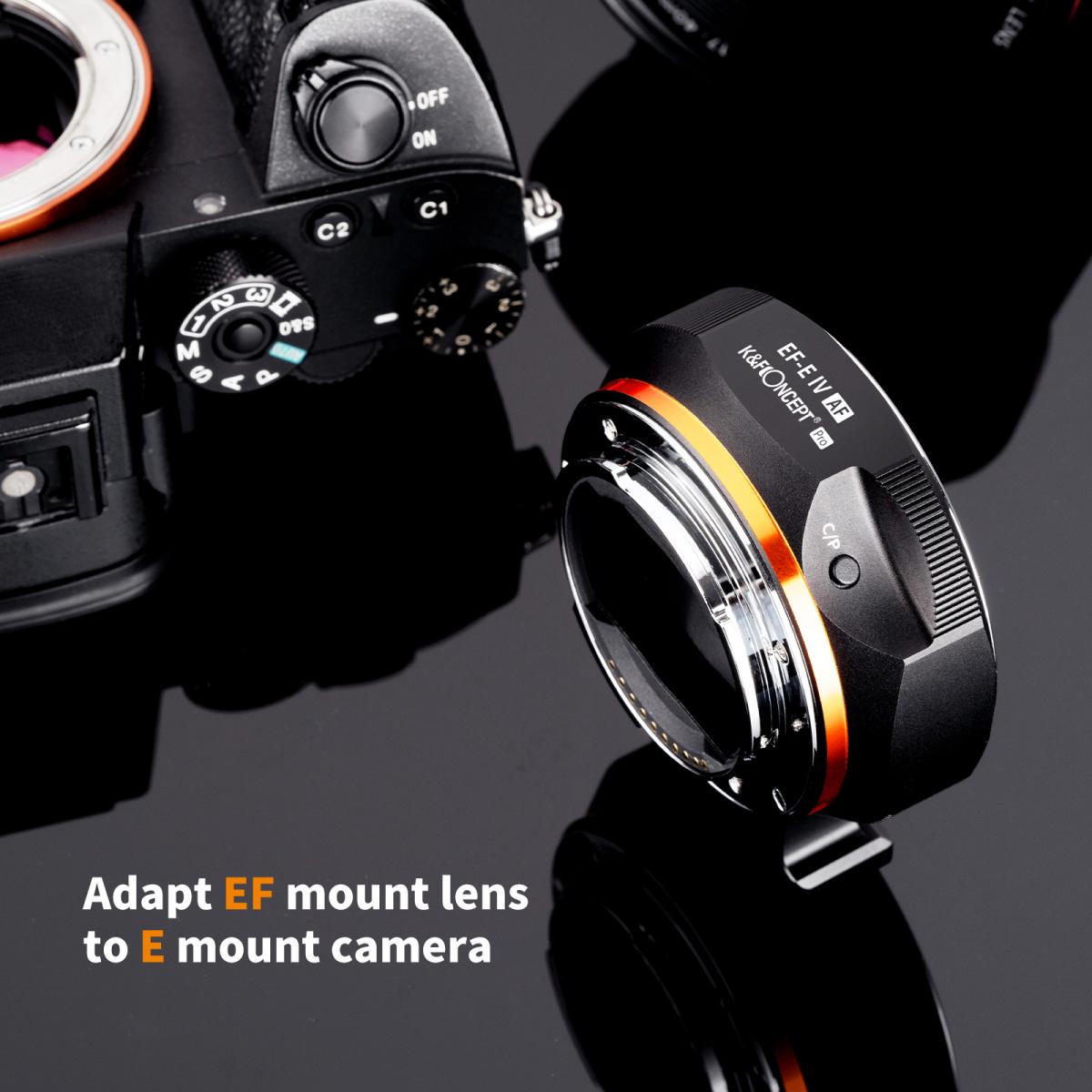 KF Concept Canon EF/EF-S bajonett adapter - Sony E vázakra Autofocus támogatással (KF06.466)-7