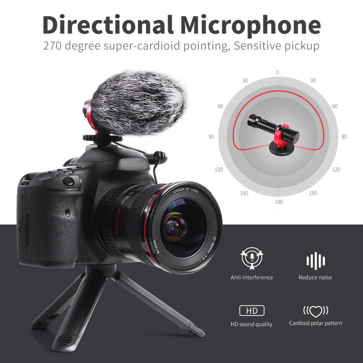 KF Concept CMM600 vlog videomikrofon szett mobiltelefonhoz és kamerához 3.5mm-es TRS/TRRS jack csatlakozóval (KF10.014)-4