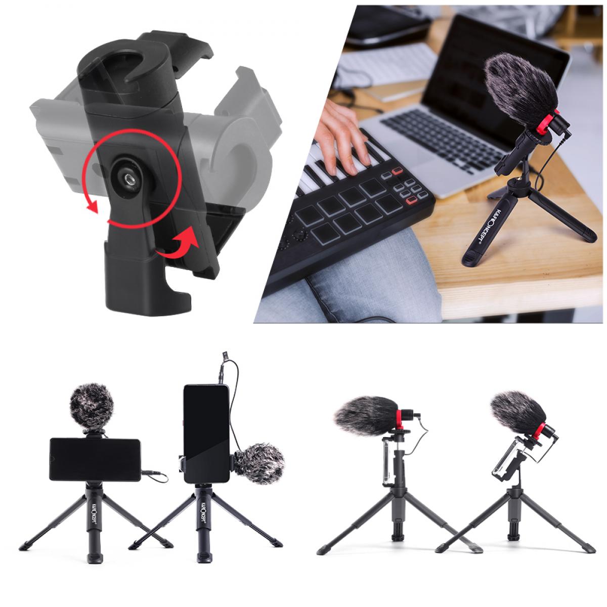 KF Concept CMM600 vlog videomikrofon szett mobiltelefonhoz és kamerához 3.5mm-es TRS/TRRS jack csatlakozóval (KF10.014)-5