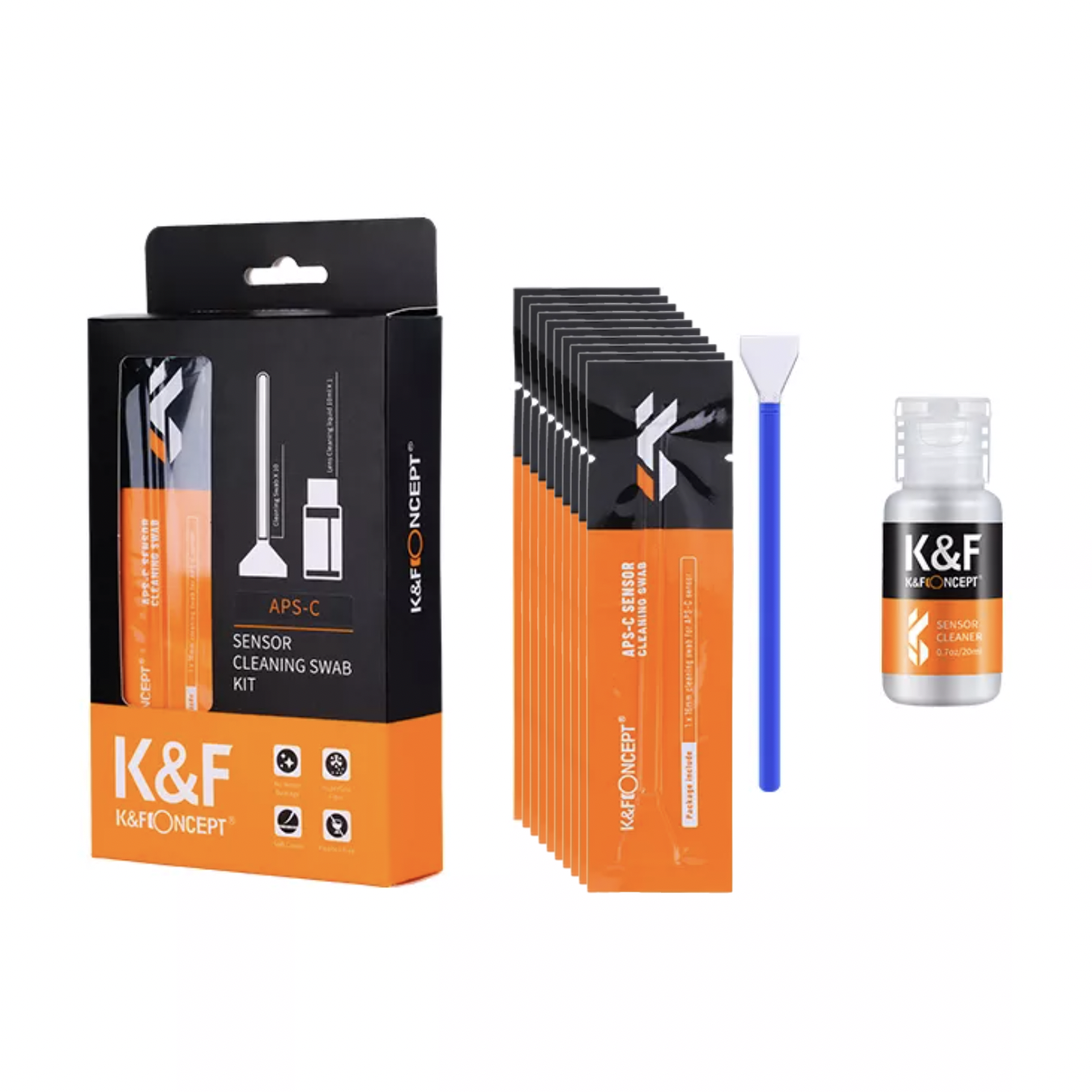 KF Concept 16mm APS-C szenzor tisztító készlet folyadékkal, 10db-os (SKU.1616)-0