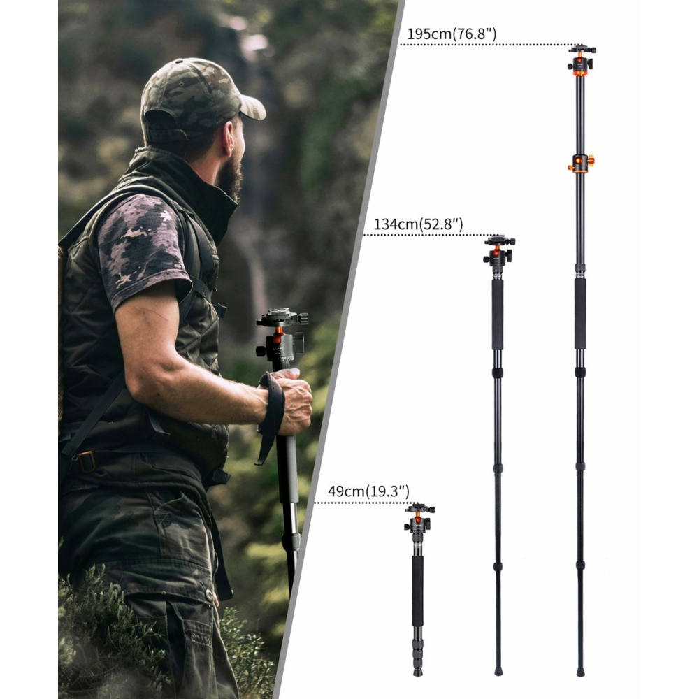 KF Concept SA254T2 fényképező állvány, tripod gömbfejjel 185cm (KF09.090V1)-1