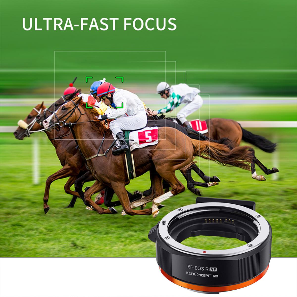 KF Concept Canon EF/EF-S bajonett adapter - Canon EOS R vázakra Autofocus támogatással (KF06.467)-3