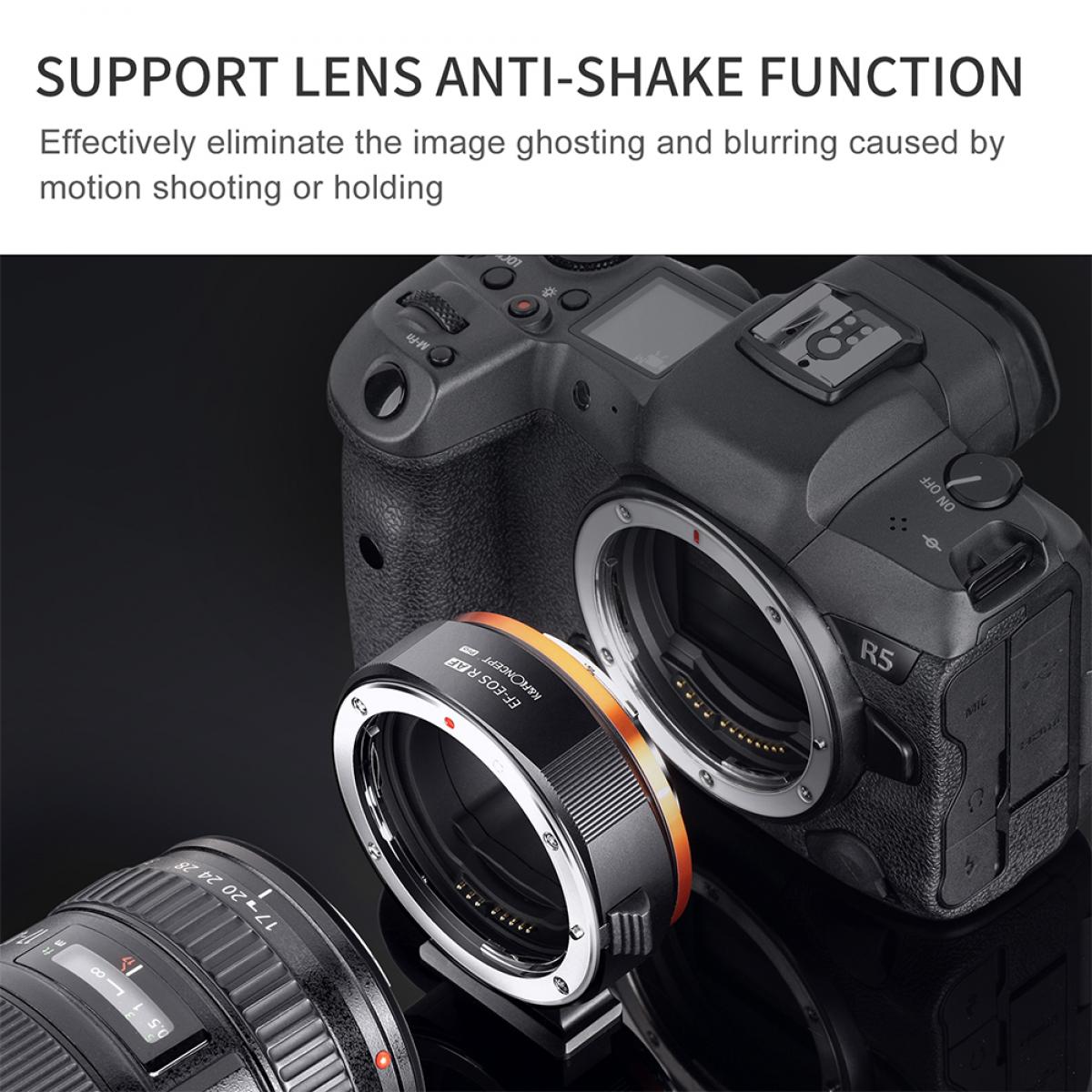 KF Concept Canon EF/EF-S bajonett adapter - Canon EOS R vázakra Autofocus támogatással (KF06.467)-4
