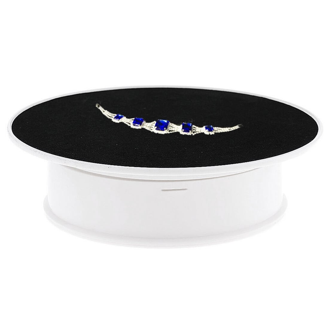360 fokos termékforgató 20cm, 1.5kg teherbírás fehér, fekete bársony felső bevonat (TBD048631601A)-0