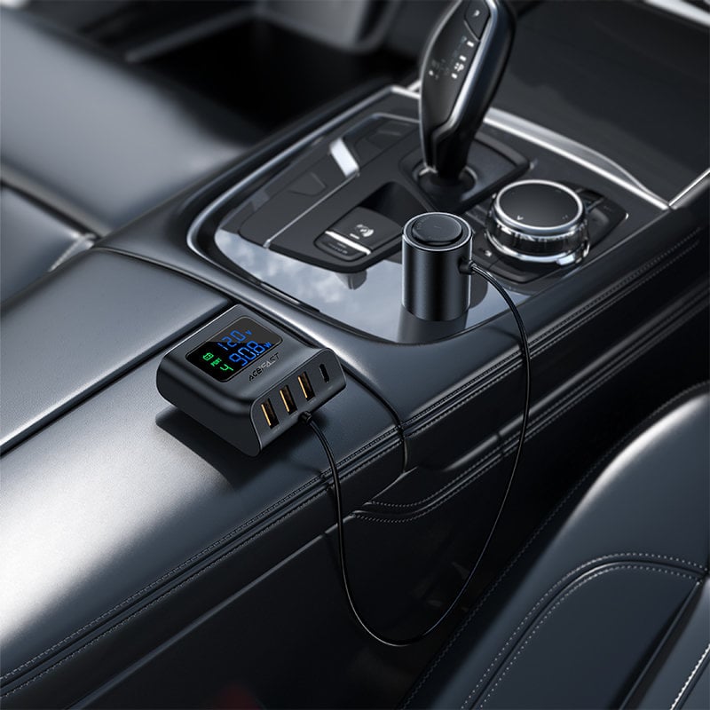 Acefast B8 szivargyújtós autós töltőállomás 90W USB Type C / 3x USB PPS PD3.0 QC3.0 AFC FCP fekete-3