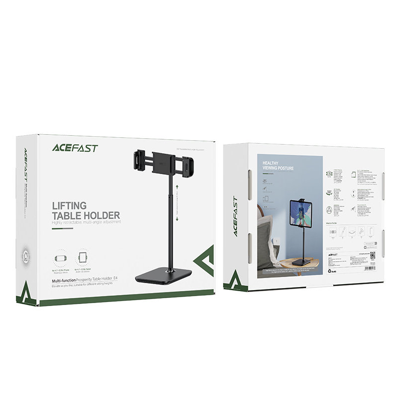 Acefast E4 teleszkópos telefon és táblagép tartó (135-230 mm széles) fekete-6