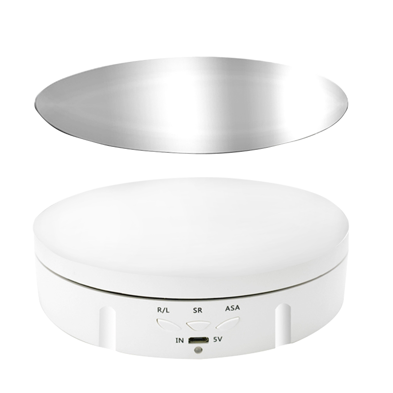 360 fokos termékforgató 14.6cm fehér, felragasztható tükröződő felülettel (EDA001416201D)-0