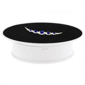 360 fokos termékforgató 20cm, 1.5kg teherbírás fehér, fekete bársony felső bevonat (TBD048631601A)