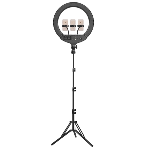 M-45 45cm LED körfény, körlámpa, ringlight 3db mobiltelefon tartóval, távirányítóval, állvánnyal (RL-18)