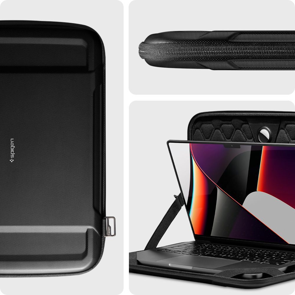 Spigen Rugged Armor Pouch Pro laptop tok 15''-16'' fekete (AFA04271) Macbook-hoz-8