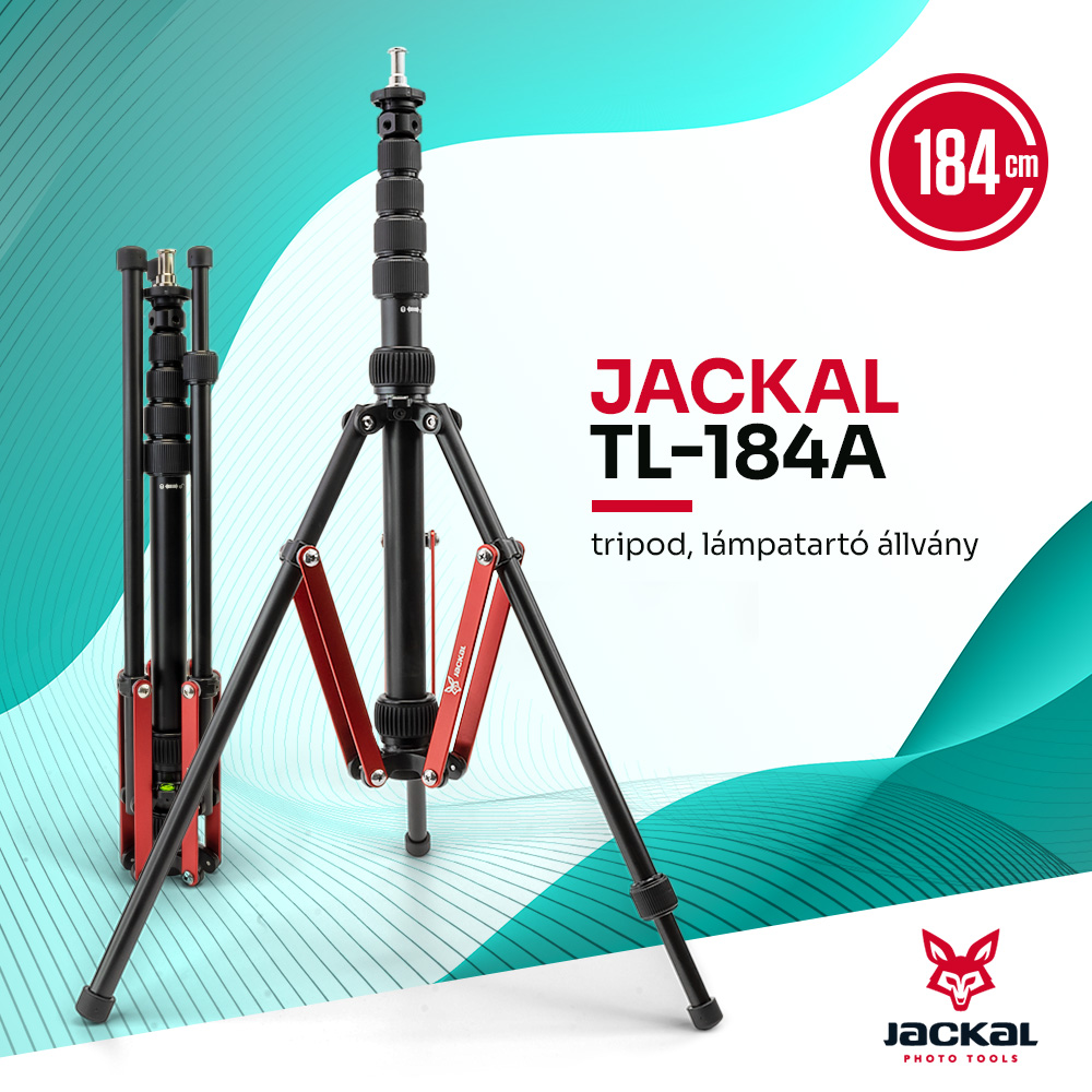Jackal TL-184A lámpatartó állvány, tripod (Spigot, 1/4'', 3/8'')-0