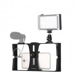PULUZ 2 az 1-ben vlogger szett LED világítással mobiltelefonhoz (PKT3026L-LED)