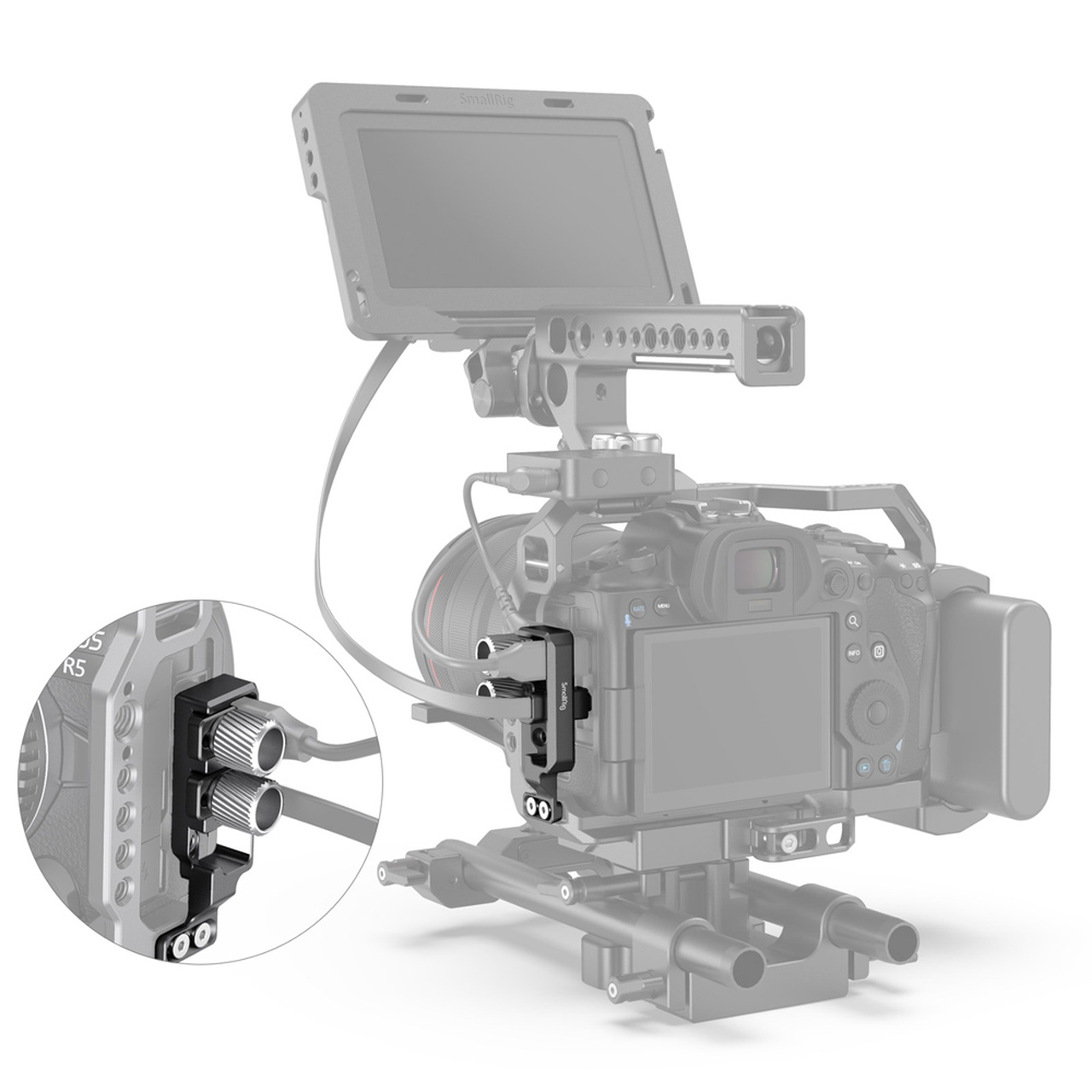 SmallRig HDMI és USB-C Cable Clamp, kábelbilincs Canon EOS R5/R6/R5 C Cage-hez (2981)-2