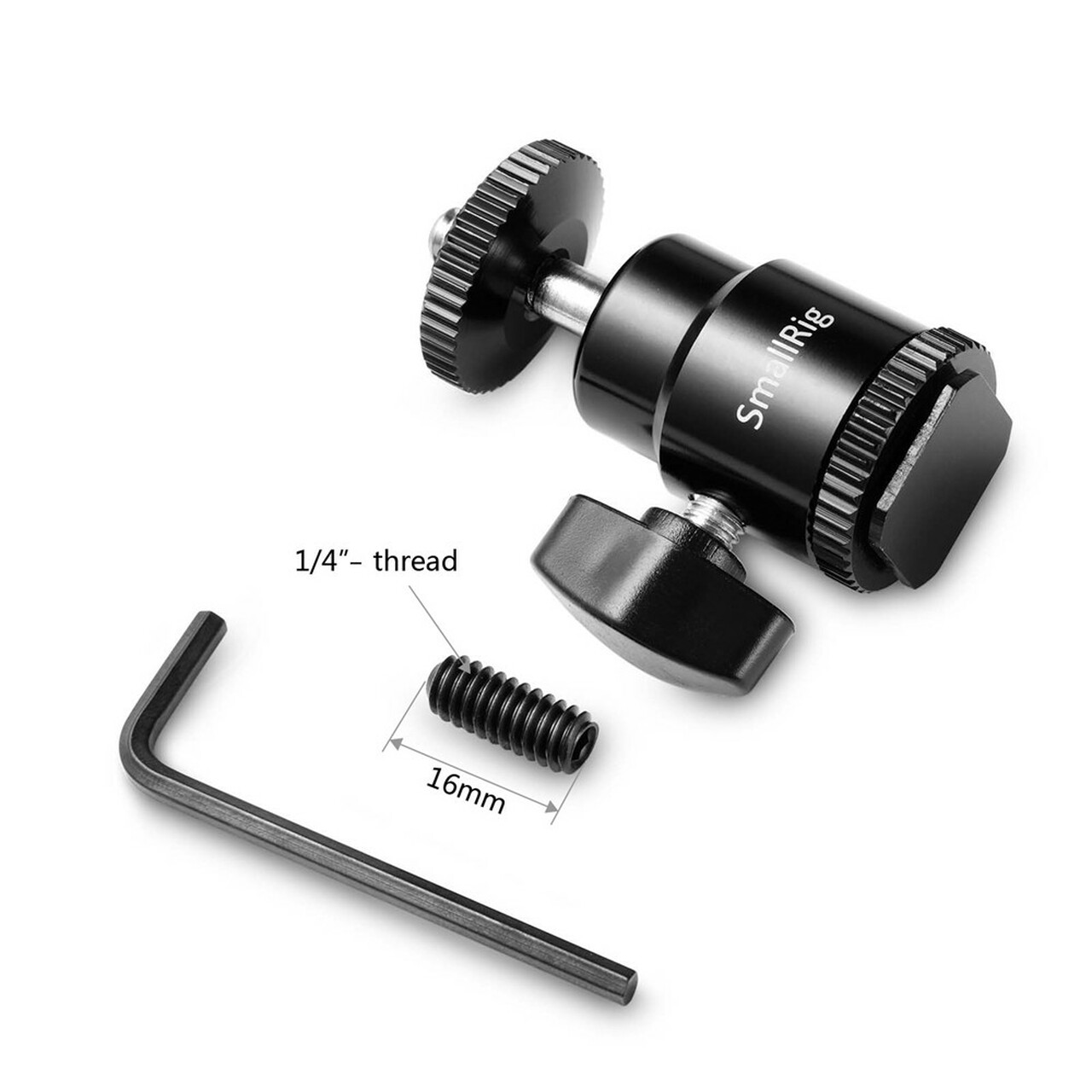 SmallRig mini gömbfej 1/4-es csatlakozással, vakupapucs adapterrel (761)-2