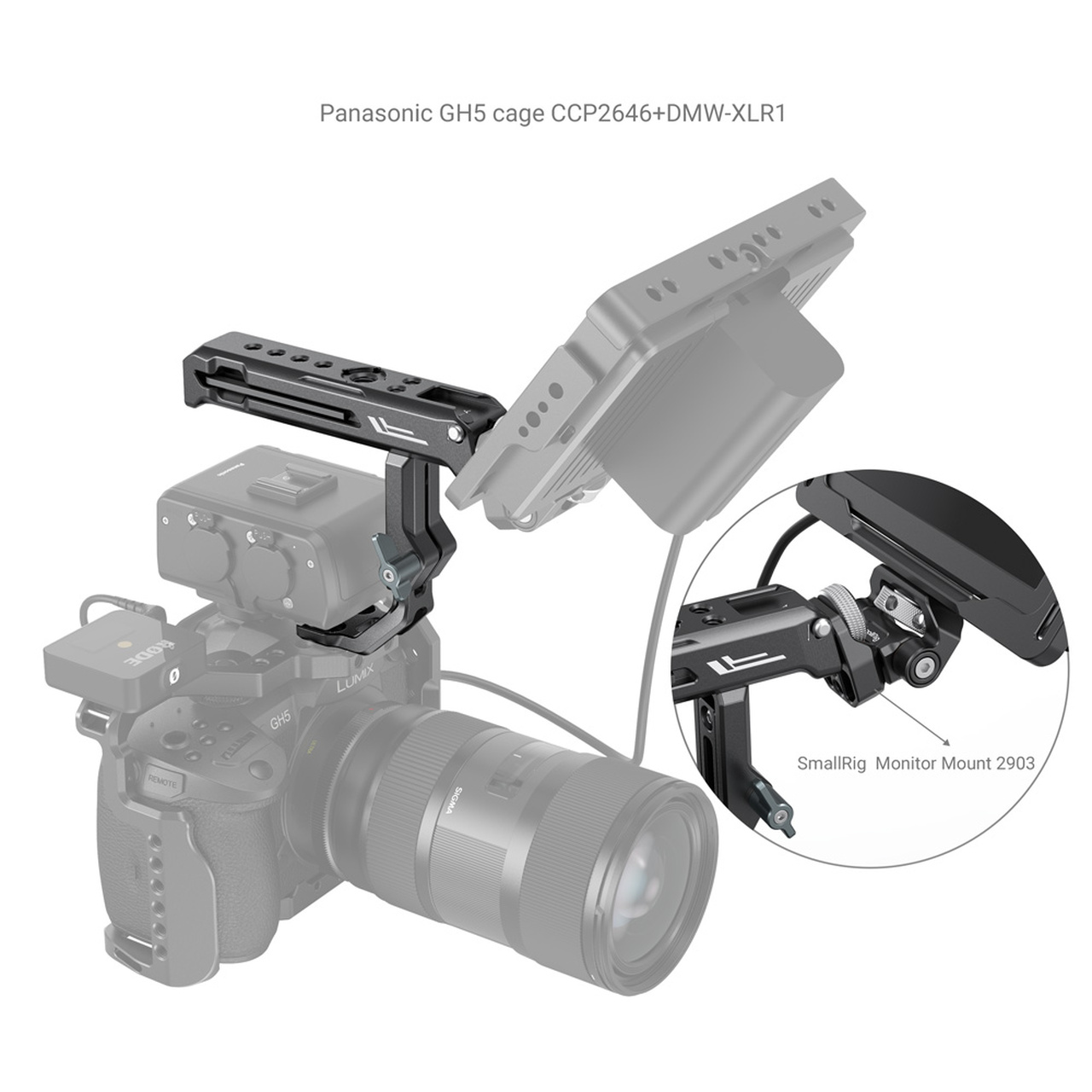 SmallRig felső fogantyú Sony XLR-K1M / K2M / K3M és Panasonic DMW-XLR1 Adapter számára (3082)-2