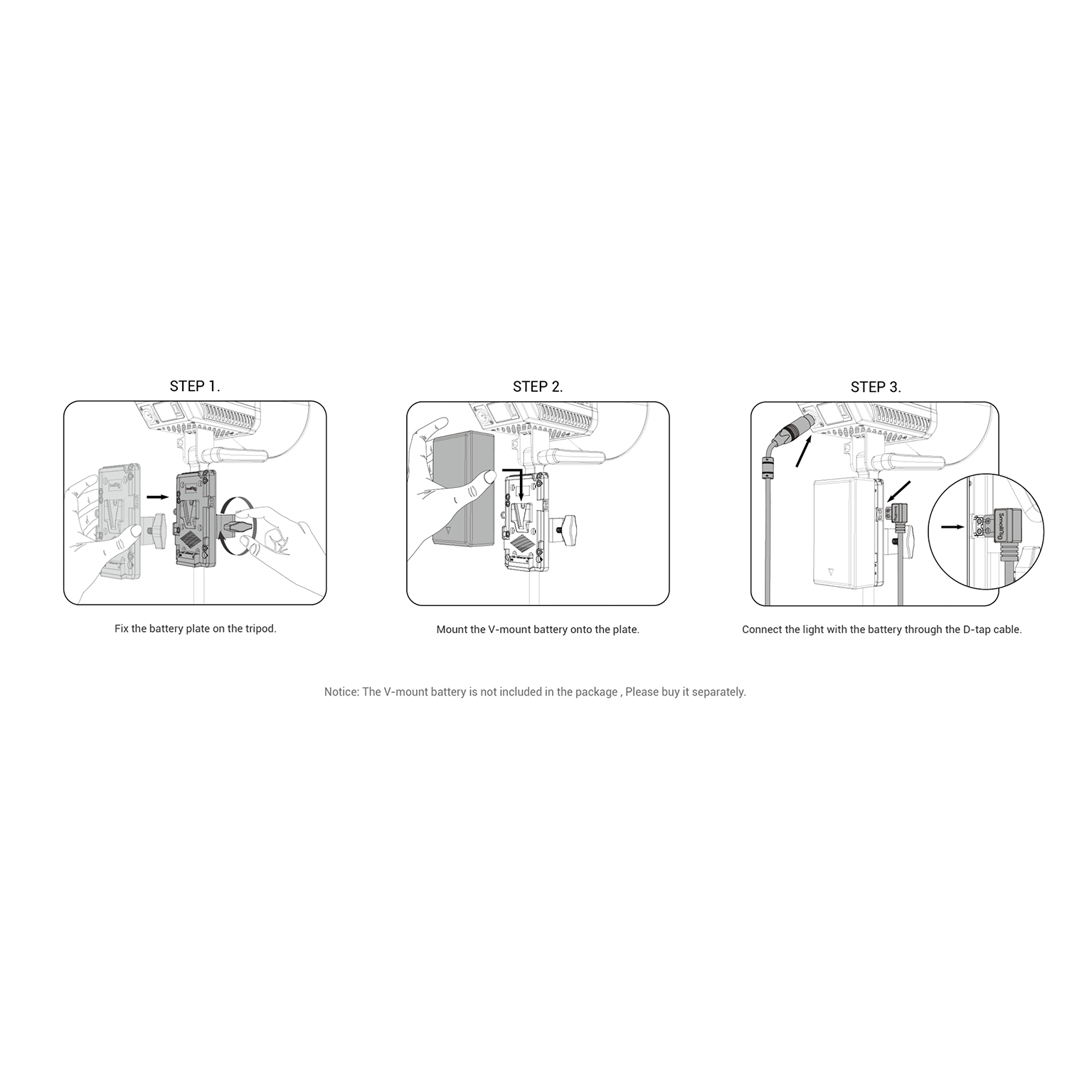 SmallRig RA V1 V-Mount Battery Plate, akkumulátor adapter (3676)-4