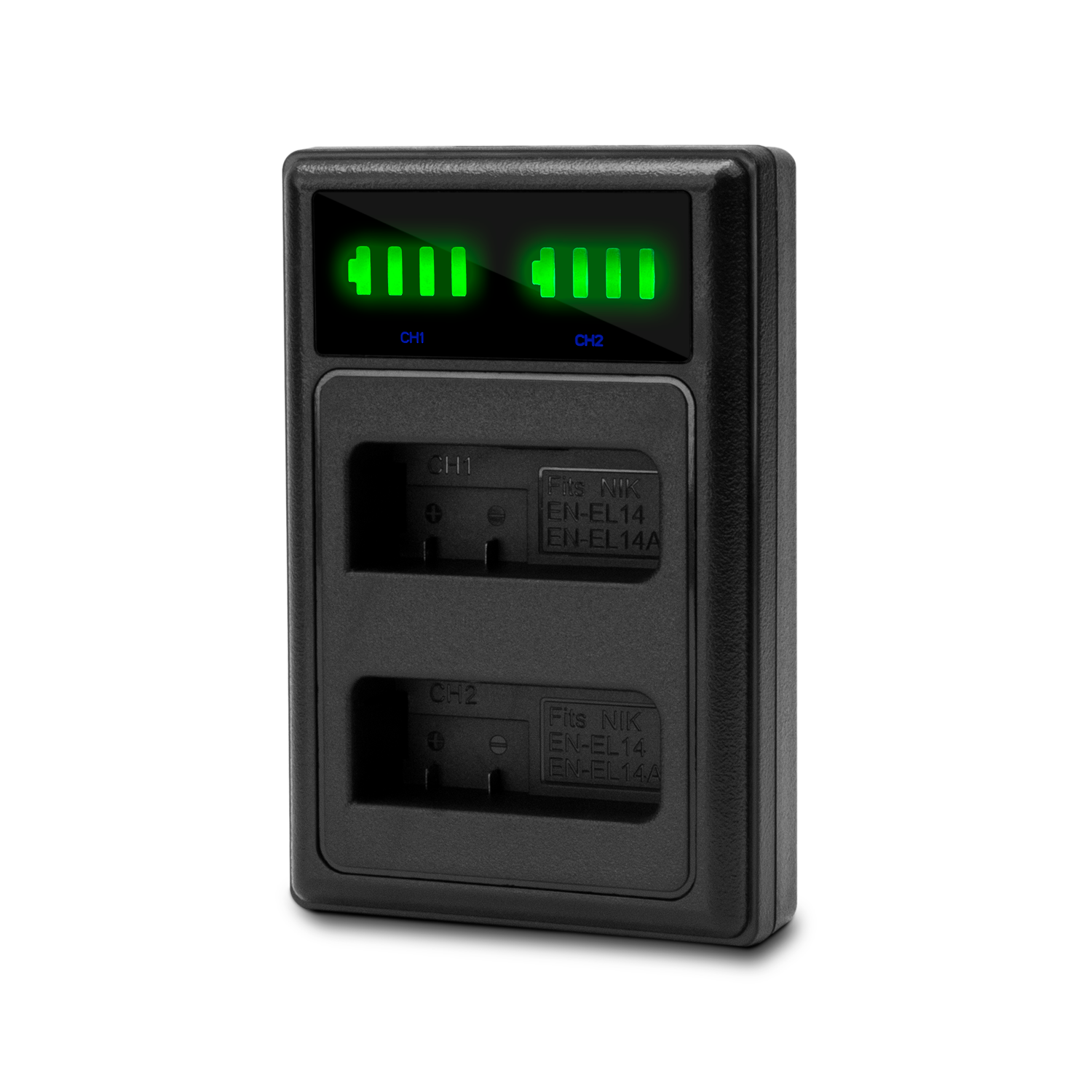 Dupla Nikon EN-EL14/EL14A USB-s akkumulátor töltő LCD kijelzővel-0