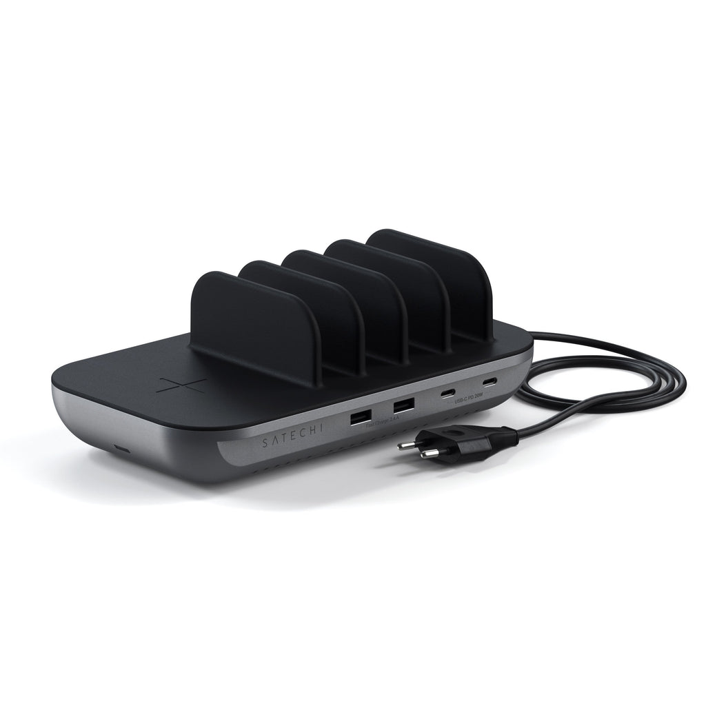 Satechi Dock 5 foglalatos USB dokkoló, töltőállomás (2xUSB-C PD 20 W, 2x USB-A 12W, vezeték nélküli töltő) (ST-WCS5PM-EU)-8
