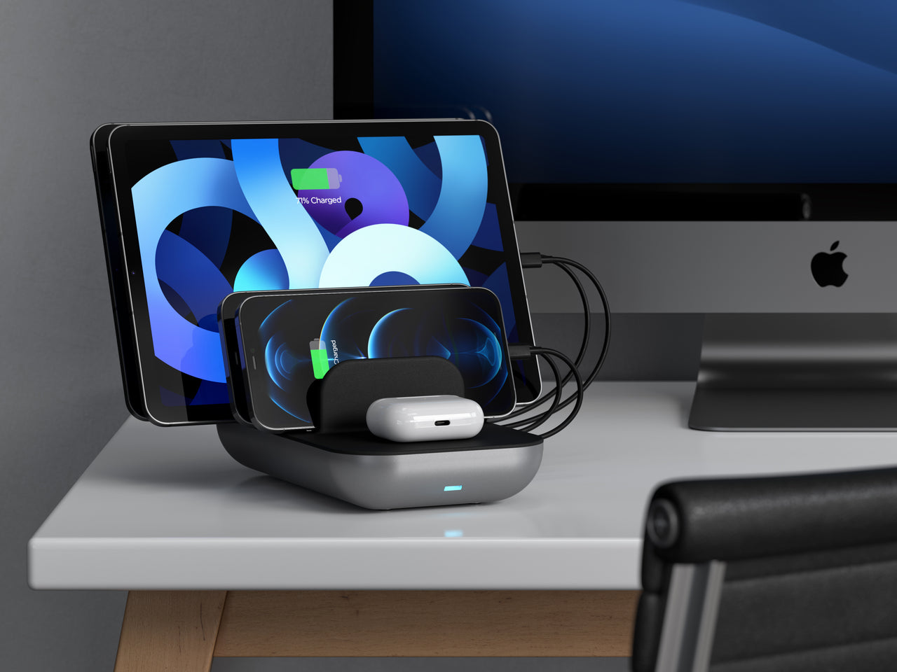 Satechi Dock 5 foglalatos USB dokkoló, töltőállomás (2xUSB-C PD 20 W, 2x USB-A 12W, vezeték nélküli töltő) (ST-WCS5PM-EU)-5
