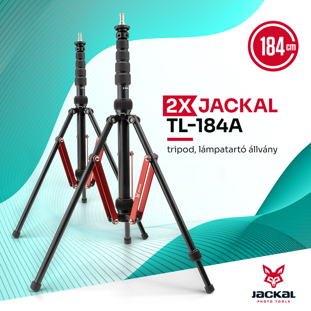 Jackal 2 x TL-184A lámpatartó állvány, tripod szett (Spigot, 1/4'', 3/8'')-0