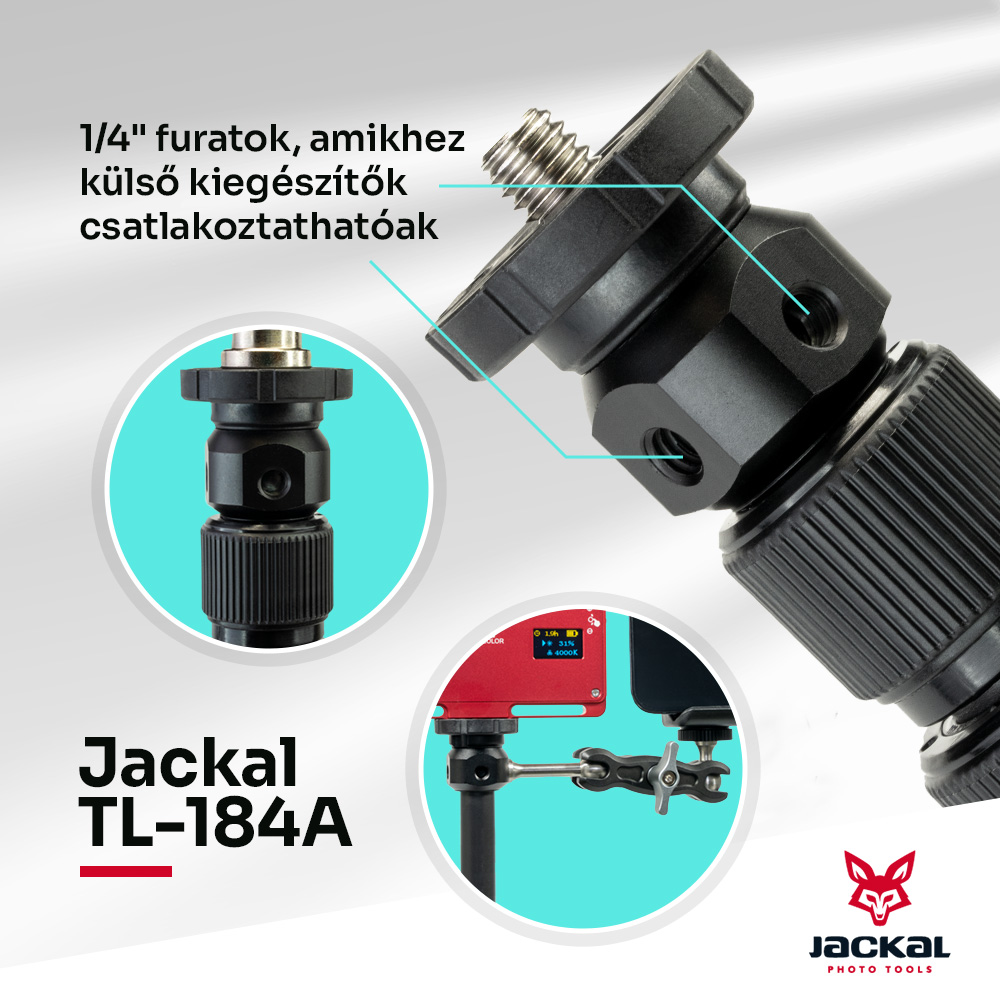 Jackal 2 x TL-184A lámpatartó állvány, tripod szett (Spigot, 1/4'', 3/8'')-7