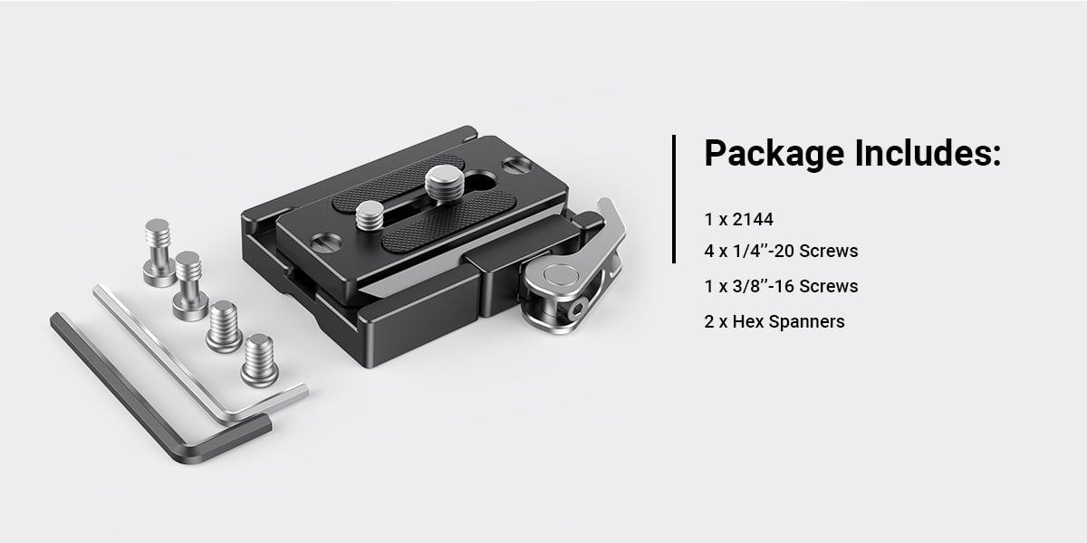 SmallRig Quick Release Clamp and Plate, gyorskioldó bilincs és lemez (Arca-típussal kompatibilis) (2144B)-2