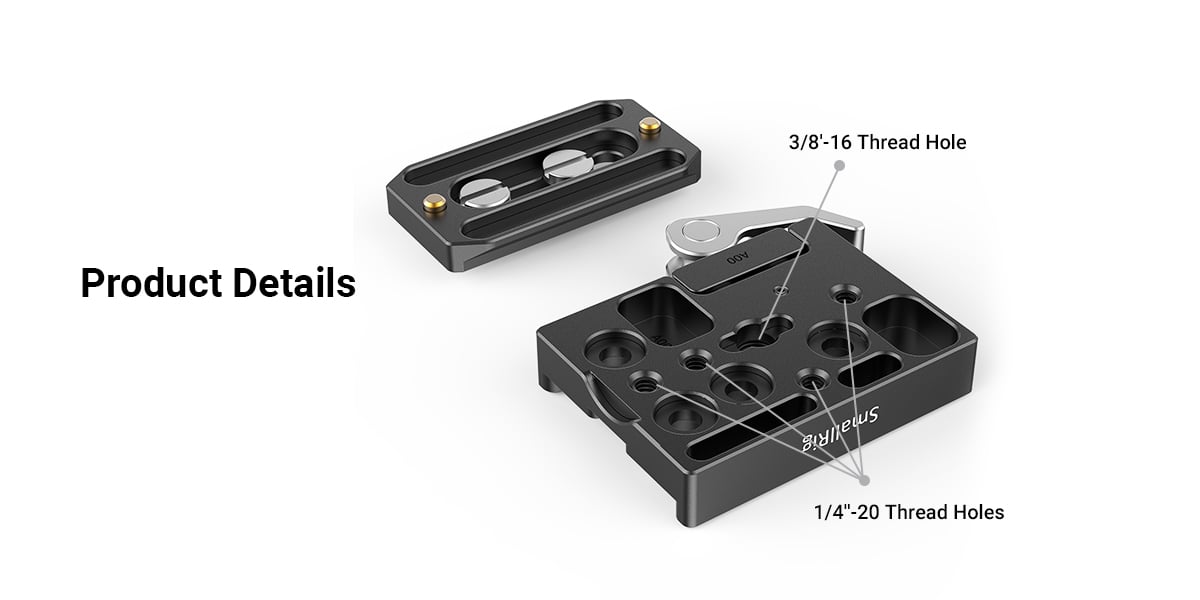 SmallRig Quick Release Clamp and Plate, gyorskioldó bilincs és lemez (Arca-típussal kompatibilis) (2144B)-10