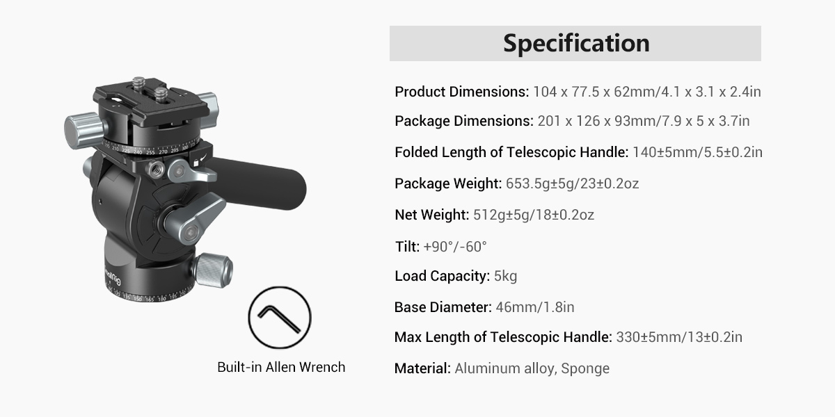 SmallRig Lightweight Fluid Video fej (3457)-1