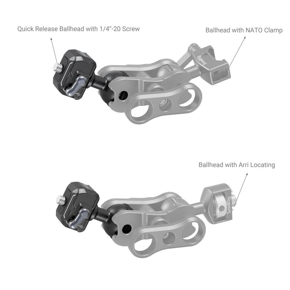 SmallRig Drop-in HawkLock mini gyorskioldó 1/4''-20 gömbfej (3600)-2